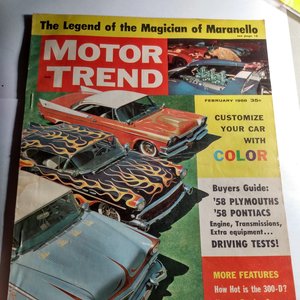 MOTOR TREND  February 1958 Magazine, Great Father's Day Gift!