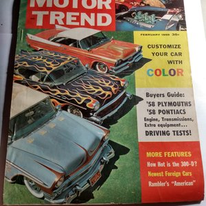 MOTOR TREND  February 1958 Magazine, Great Father's Day Gift!