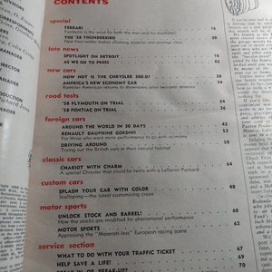 MOTOR TREND  February 1958 Magazine, Great Father's Day Gift!