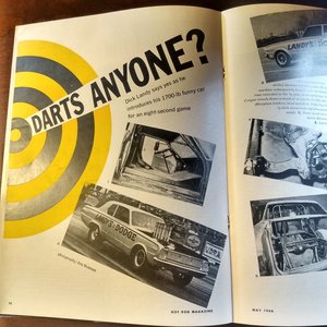 HOT ROD May 1966 Vintage Magazine, Great Father's Day Gift. Original price 50 cents!!!