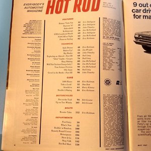 HOT ROD May 1967 Vintage Magazine, Great gift for Dad and Grampa. Original price 50 cents!!!