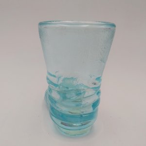 Vintage Light Blue Pressed Glass Boot Toothpick Holder or Shot Glass