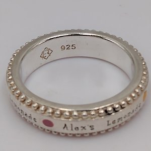 Vintage Alex's Lemonade Stand Sterling Silver Band by Alyse Ryan size 6