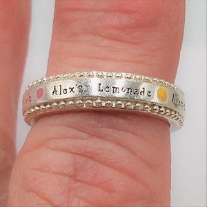 Vintage Alex's Lemonade Stand Sterling Silver Band by Alyse Ryan size 6