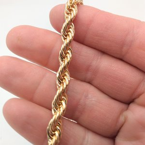 Shiny Vintage Chunky Gold Tone Rope Chain Bracelet for Women