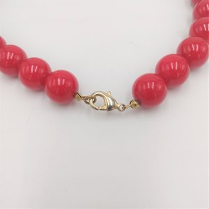 Sexy Vintage Candy Apple Red Gumball Size Beaded Choker Necklace