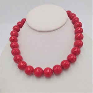 Sexy Vintage Candy Apple Red Gumball Size Beaded Choker Necklace