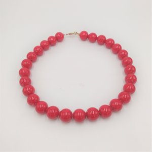 Sexy Vintage Candy Apple Red Gumball Size Beaded Choker Necklace