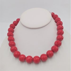 Sexy Vintage Candy Apple Red Gumball Size Beaded Choker Necklace