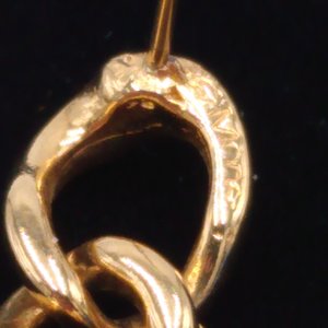 MONET Gold Tone Twisted Link Dangle Earrings, with original signed pushbacks