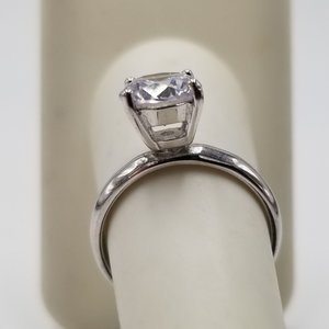 Vintage Sterling Silver 925 Cubic Zirconia Solitaire Ring size 6.75, Engagement Ring