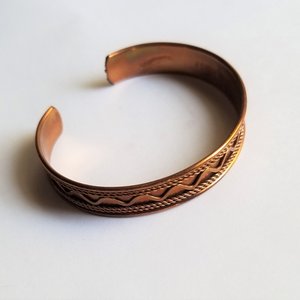 Vintage Southwestern Lightweight Solid Copper Open Cuff Bracelet