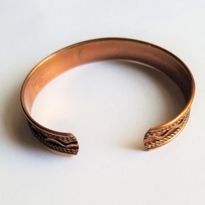 Vintage Southwestern Lightweight Solid Copper Open Cuff Bracelet