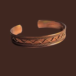 Vintage Southwestern Lightweight Solid Copper Open Cuff Bracelet