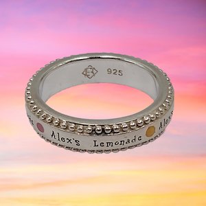 Vintage Alex's Lemonade Stand Sterling Silver Band by Alyse Ryan size 6