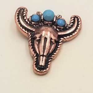 Vintage Southwestern Copper and Turquoise Steer Head Post Earrings