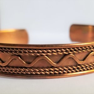 Vintage Southwestern Lightweight Solid Copper Open Cuff Bracelet