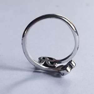 Retired Vintage ©Disney Sterling Silver Initial Letter R CZ Bypass Ring , Size 5.25