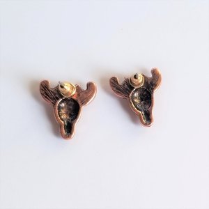 Vintage Southwestern Copper and Turquoise Steer Head Post Earrings