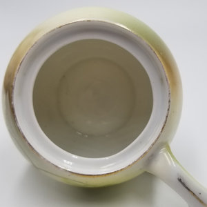 Beautiful Antique R S Germany Green and White Poppies Porcelain Lidded Sugar Bowl