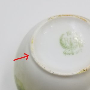 Beautiful Antique R S Germany Green and White Poppies Porcelain Lidded Sugar Bowl