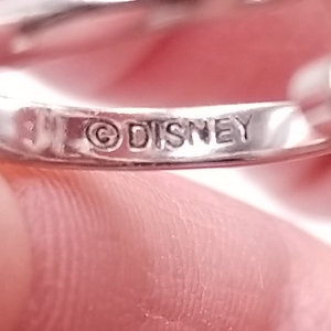 Retired Vintage ©Disney Sterling Silver Initial Letter R CZ Bypass Ring , Size 5.25