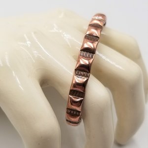 Solid Copper Open Cuff Southwestern Vintage Bracelet, Western Jewelry, Natural