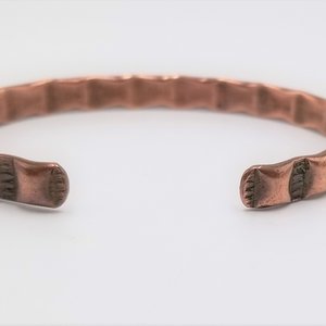 Solid Copper Open Cuff Southwestern Vintage Bracelet, Western Jewelry, Natural