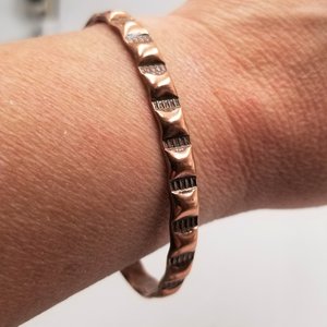 Solid Copper Open Cuff Southwestern Vintage Bracelet, Western Jewelry, Natural