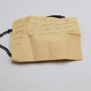 Antique Handmade Suede Coin Purse or Childs Purse Note from Owner inside