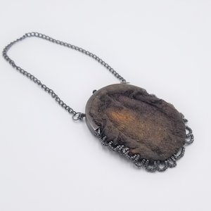 Antique Handmade Suede Coin Purse or Childs Purse Note from Owner inside