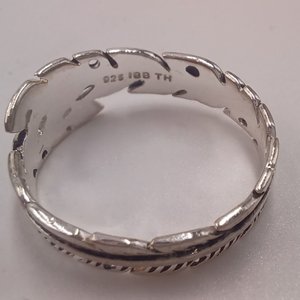Vintage Sterling Silver Native Inspired Wrap Around Feather Ring Size 9