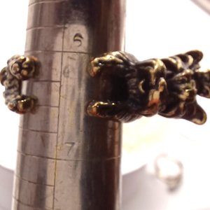 Vintage Brass Yorkshire Terrier Dog Wrap Around Ring, Size 6.25, Super Cute!! Dog Lover Gift