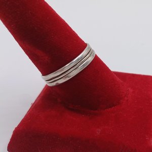 Vintage Simple Single Stripe Sterling Silver Band Unisex Ring, Size 10