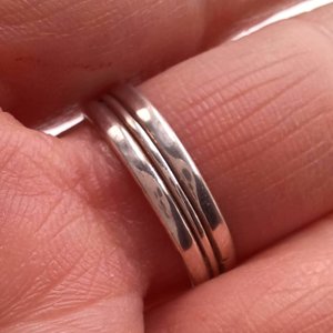 Vintage Simple Single Stripe Sterling Silver Band Unisex Ring, Size 10
