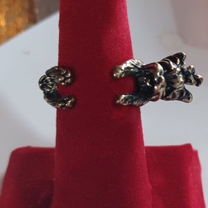 Vintage Brass Yorkshire Terrier Dog Wrap Around Ring, Size 6.25, Super Cute!! Dog Lover Gift