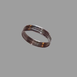 Vintage Simple Single Stripe Sterling Silver Band Unisex Ring, Size 10