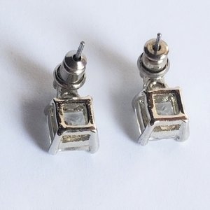Glamorous Princess Cut Cubic Zirconia Pierced Earrings