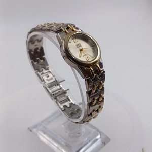 Faded Glory, Two Toned Metal Link Quartz Ladies Wrist Watch, New Battery Runs