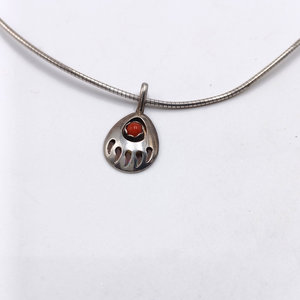 Garrison Boyd Sterling Silver Bear Claw Pendant and Snake Chain Necklace