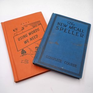 Vintage (1931 and 1950) School Age Hardcover Learning Books, Spelling, Vocabulary