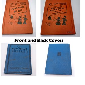 Vintage (1931 and 1950) School Age Hardcover Learning Books, Spelling, Vocabulary