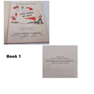 Vintage (1931 and 1950) School Age Hardcover Learning Books, Spelling, Vocabulary