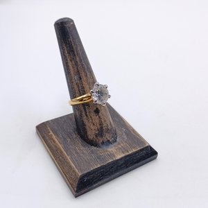 18K Gold Plated Large 5 Carat Cubic Zirconia Solitaire Engagement Ring, Size 7