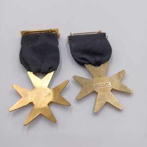 2 Masonic Knights Templar Membership Medals Pair, Missouri and Arizona
