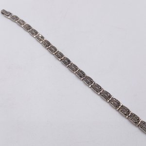 Sterling Silver and Marcasite Art Deco Link Bracelet