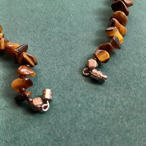 Vintage Natural Tiger's Eye Polished Chips Beaded Necklace