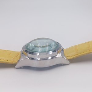 Faded Glory Ladies Yellow Bubble Quartz Wrist Watch-Easy to Read Face, New Battery