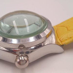 Faded Glory Ladies Yellow Bubble Quartz Wrist Watch-Easy to Read Face, New Battery