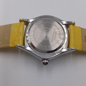 Faded Glory Ladies Yellow Bubble Quartz Wrist Watch-Easy to Read Face, New Battery